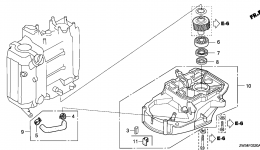 Корпус мотора / Первичная шестерня для стационарного двигателя HONDA BF40A6 LHA