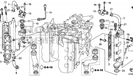 EXHAUST MANIFOLD / THERMOSTAT для стационарного двигателя HONDA BF250A LW