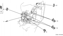 Зажимы, кронштейны, крепления для стационарного двигателя HONDA BF200A3 XXCA