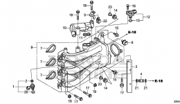 INLET MANIFOLD / INJECTOR для стационарного двигателя HONDA BF50DK2 XRTA