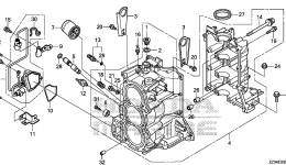 Блок цилиндров для стационарного двигателя HONDA BFP60A LRTB