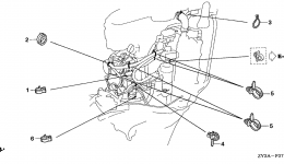 Зажимы, кронштейны, крепления для стационарного двигателя HONDA BF200A6 XA