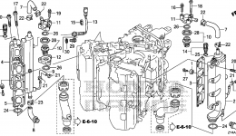 EXHAUST MANIFOLD / THERMOSTAT для стационарного двигателя HONDA BF200AK3 LW