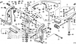 STERN BRACKET / SWIVEL CASE for стационарного двигателя HONDA BF150AK2 LA