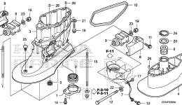 Устройство корпуса (ноги) и дополнительные детали для стационарного двигателя HONDA BFP60A LRTB
