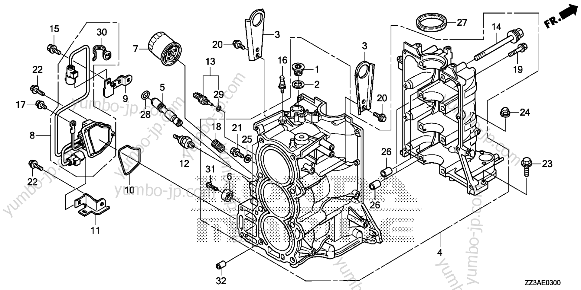 Блок цилиндров для стационарных двигателей HONDA BFP60AK1 LRTA 