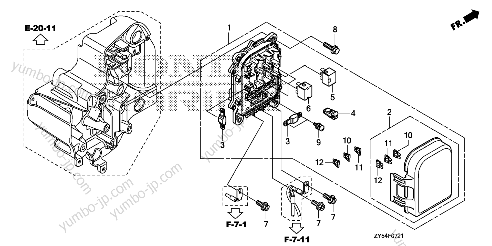 FUSE BOX / RELAY (2) для стационарных двигателей HONDA BF150AK0 XCA 