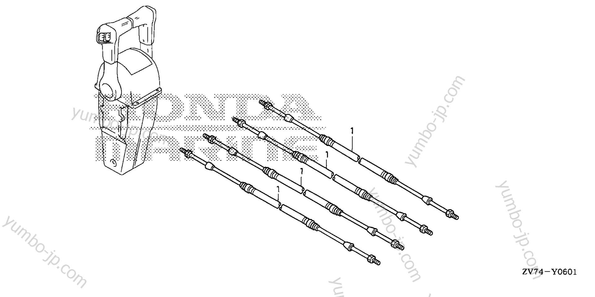 Кабель управления / (DUAL) для стационарных двигателей HONDA BF25D4 LRTA 