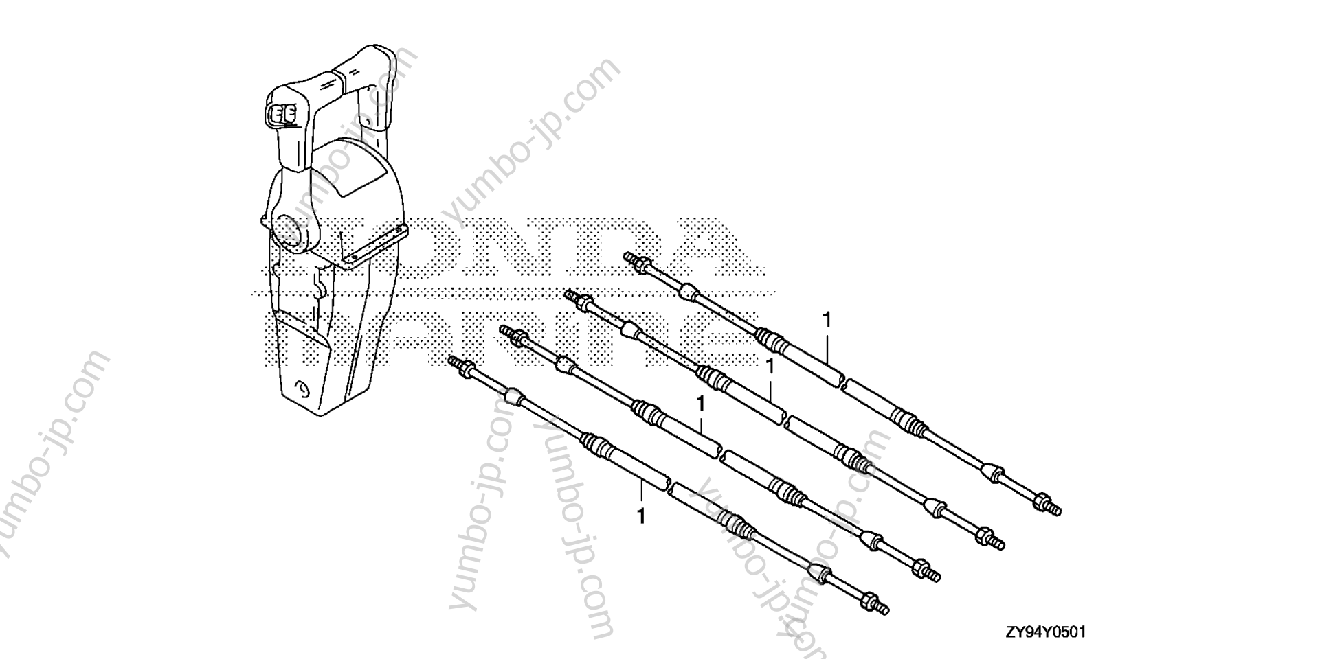 CABLE (DUAL) for Marine Diesel HONDA BF75DK0 LRTA 