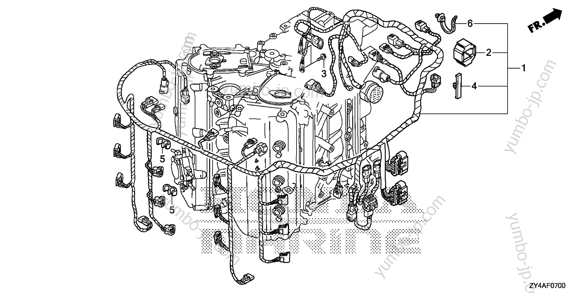 Проводка для стационарных двигателей HONDA BF200AK3 LA 