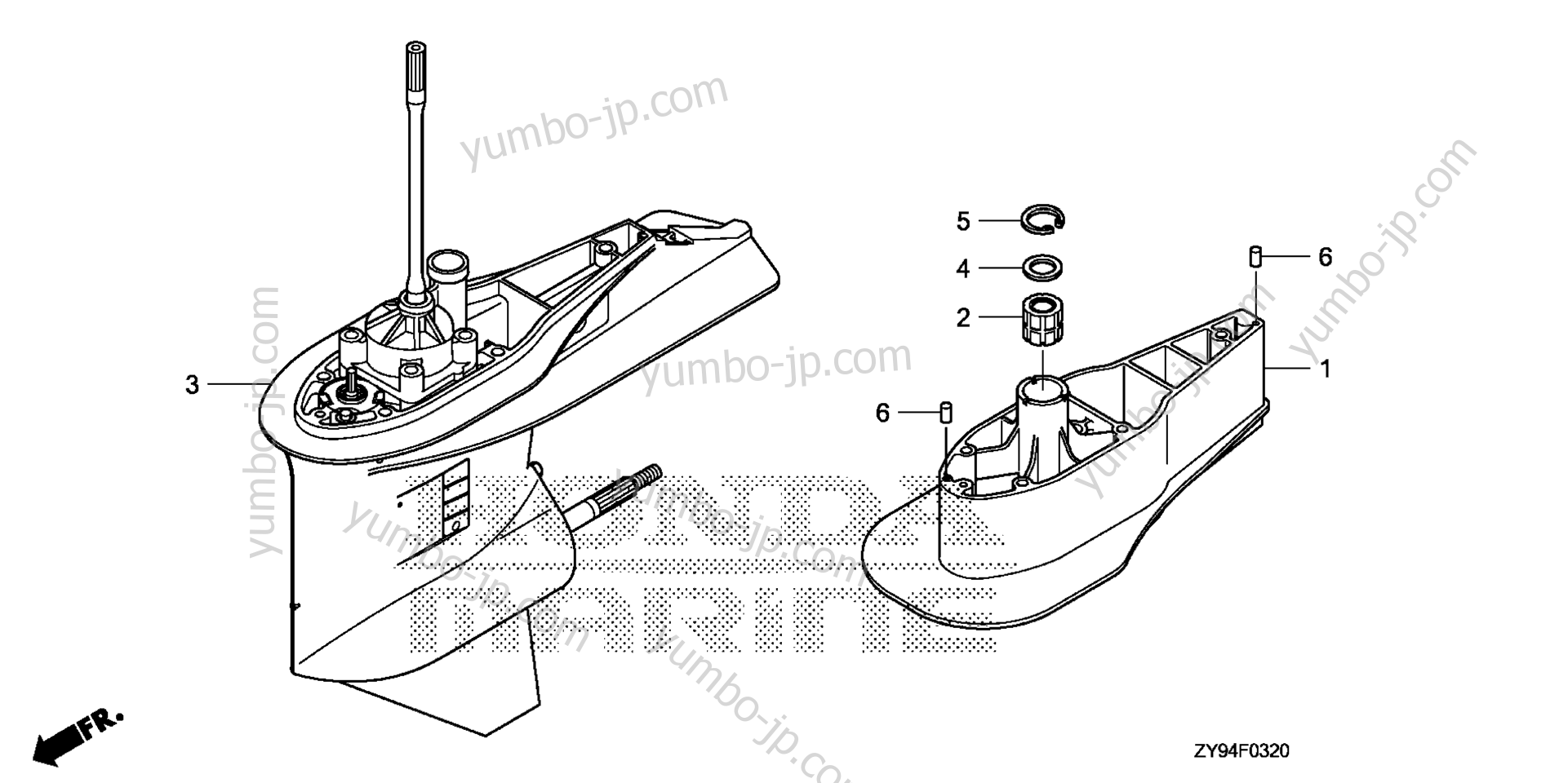 GEAR CASE ASSY. for Marine Diesel HONDA BF90DK0 LHTA 