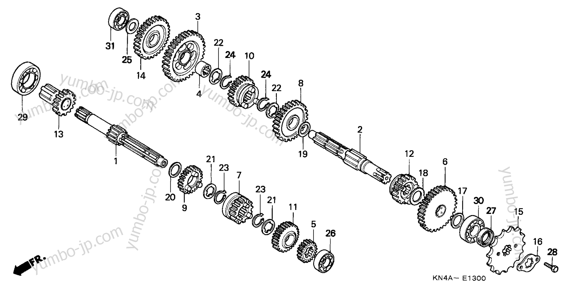 TRANSMISSION для мотоциклов HONDA XR100R A 2001 г.