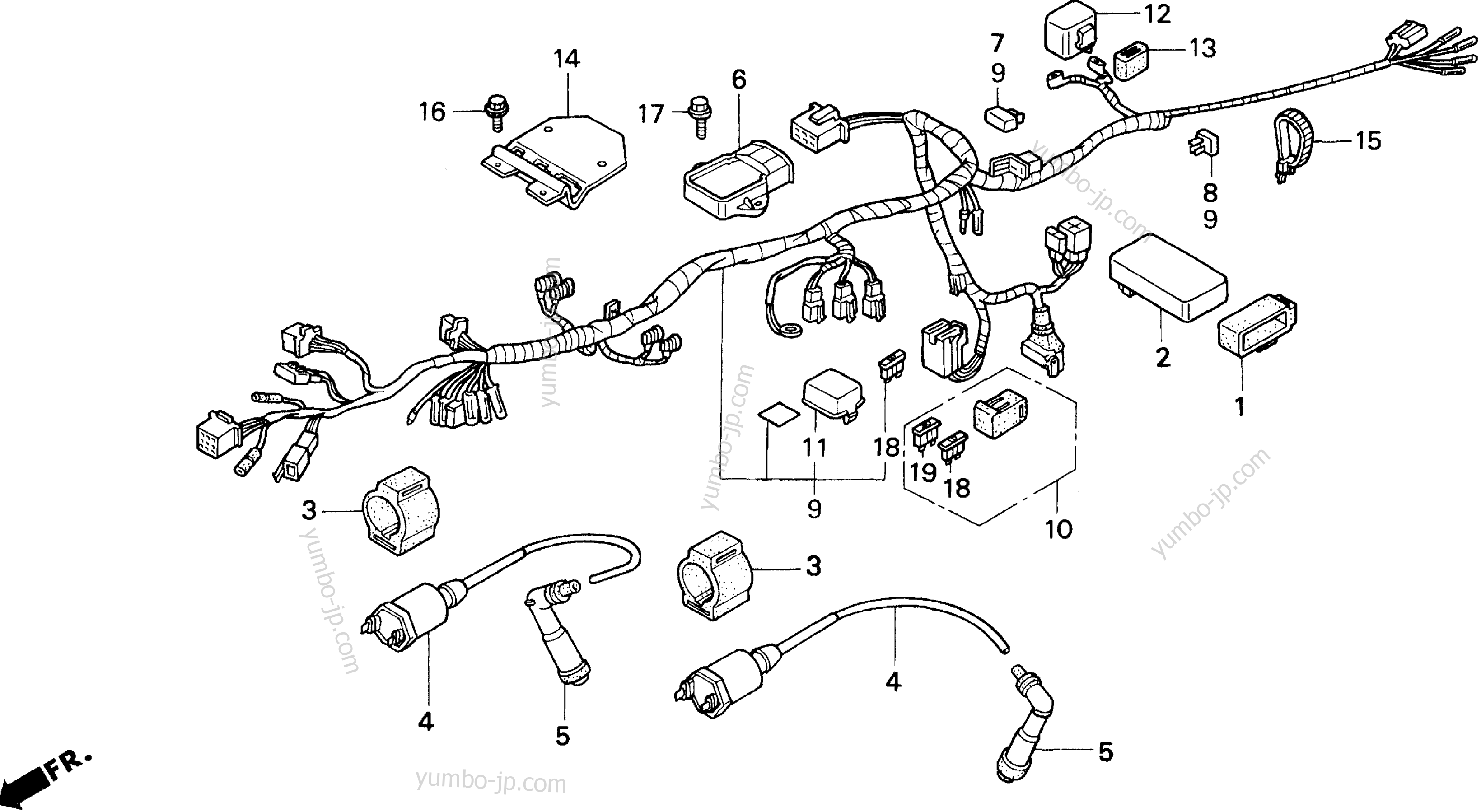 WIRE HARNESS for motorcycles HONDA CB250 A 1995 year