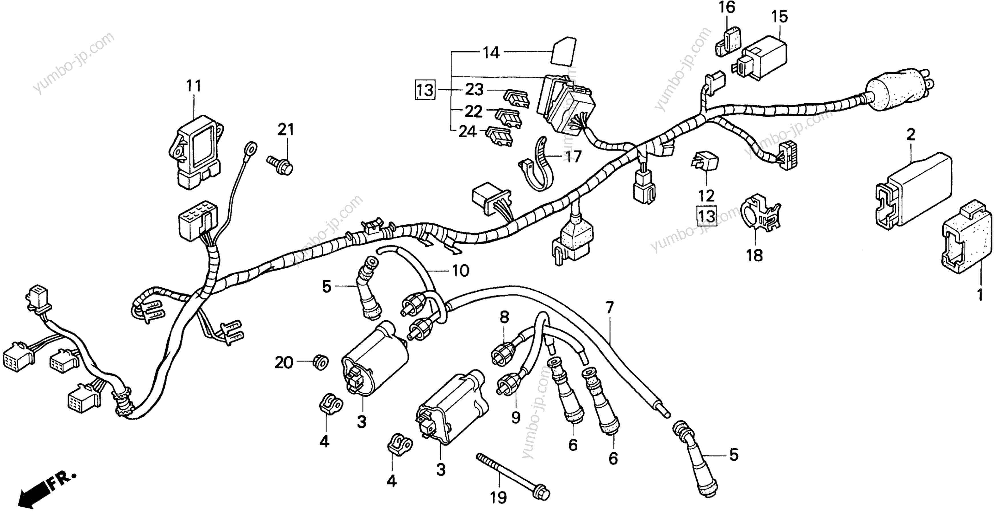 WIRE HARNESS for motorcycles HONDA CB750 A 1998 year