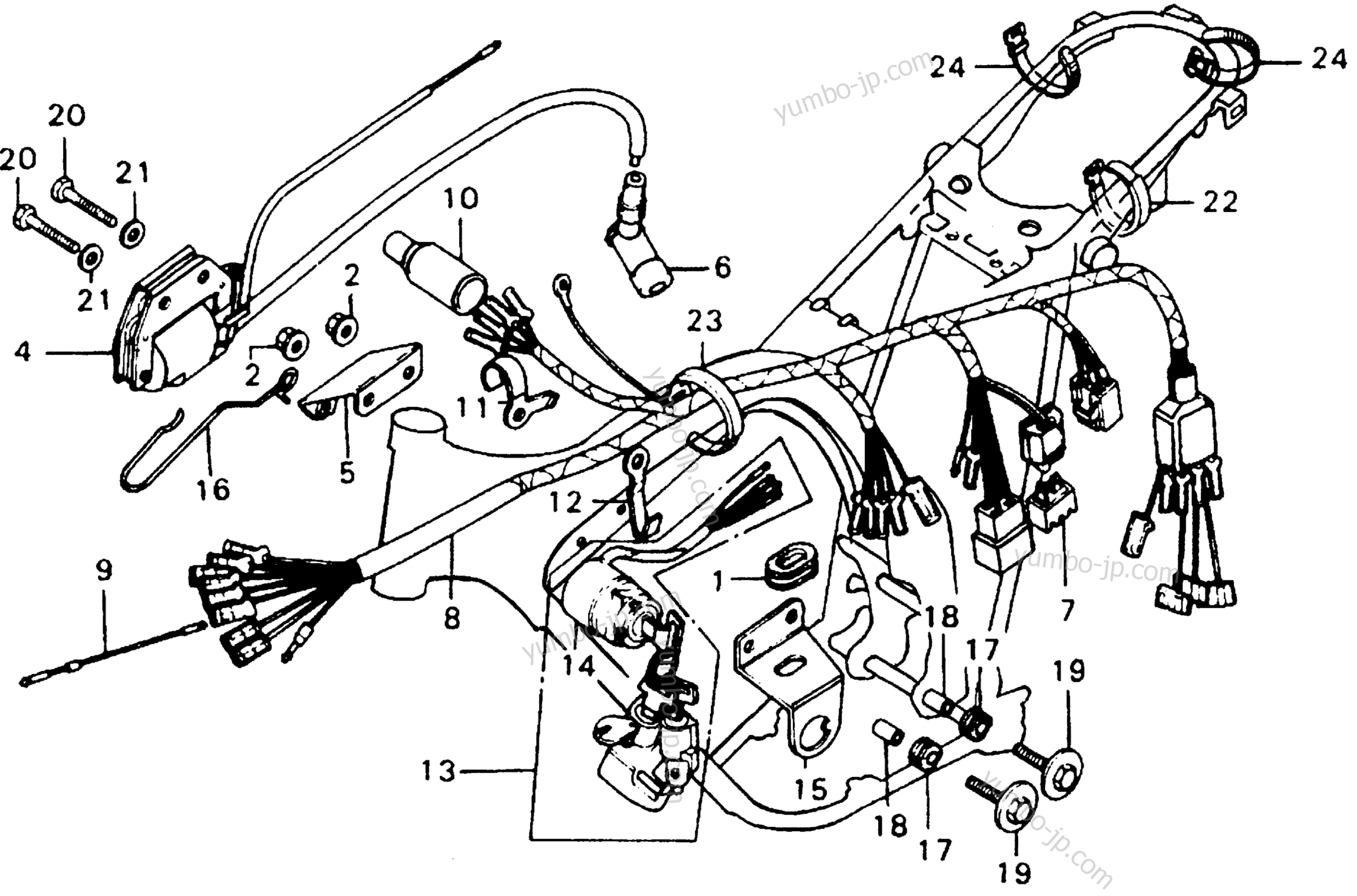 Проводка для мотоциклов HONDA XL100 A 1977 г.