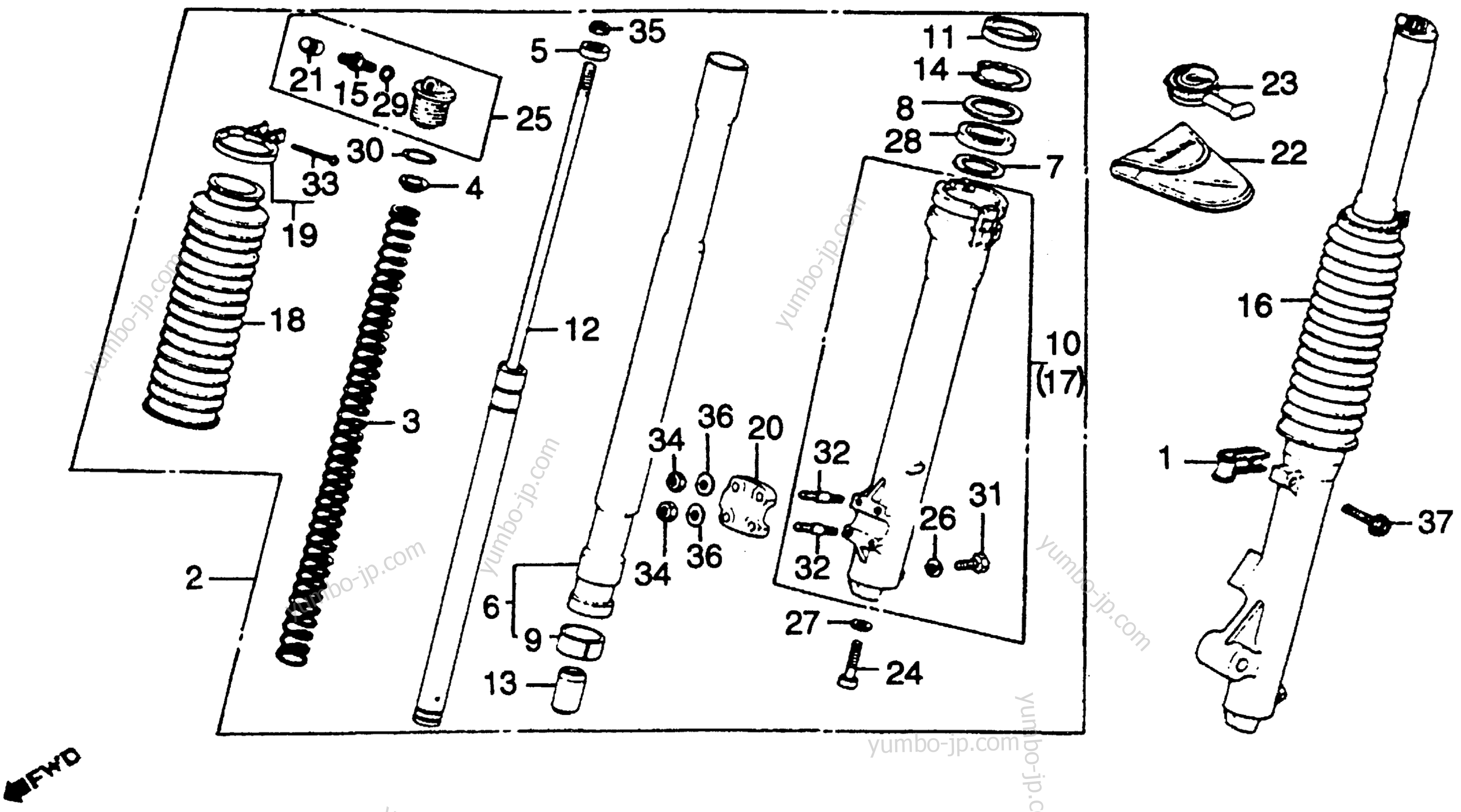 FRONT FORK для мотоциклов HONDA CR125R A 1980 г.