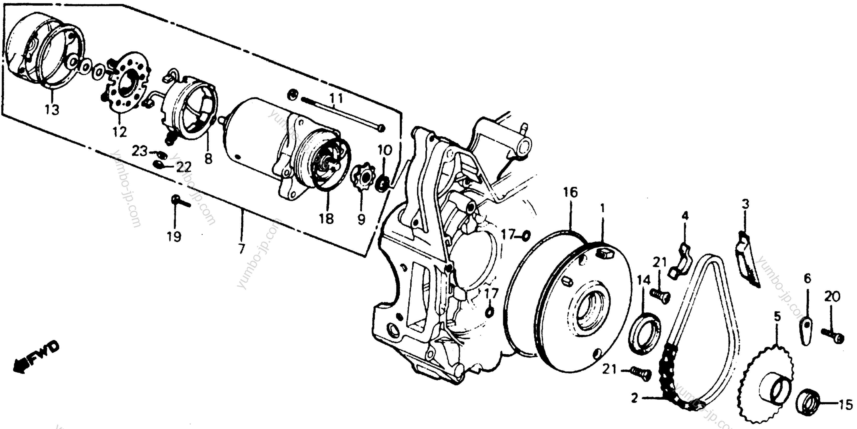 STARTING MOTOR для мотоциклов HONDA C70 A 1980 г.