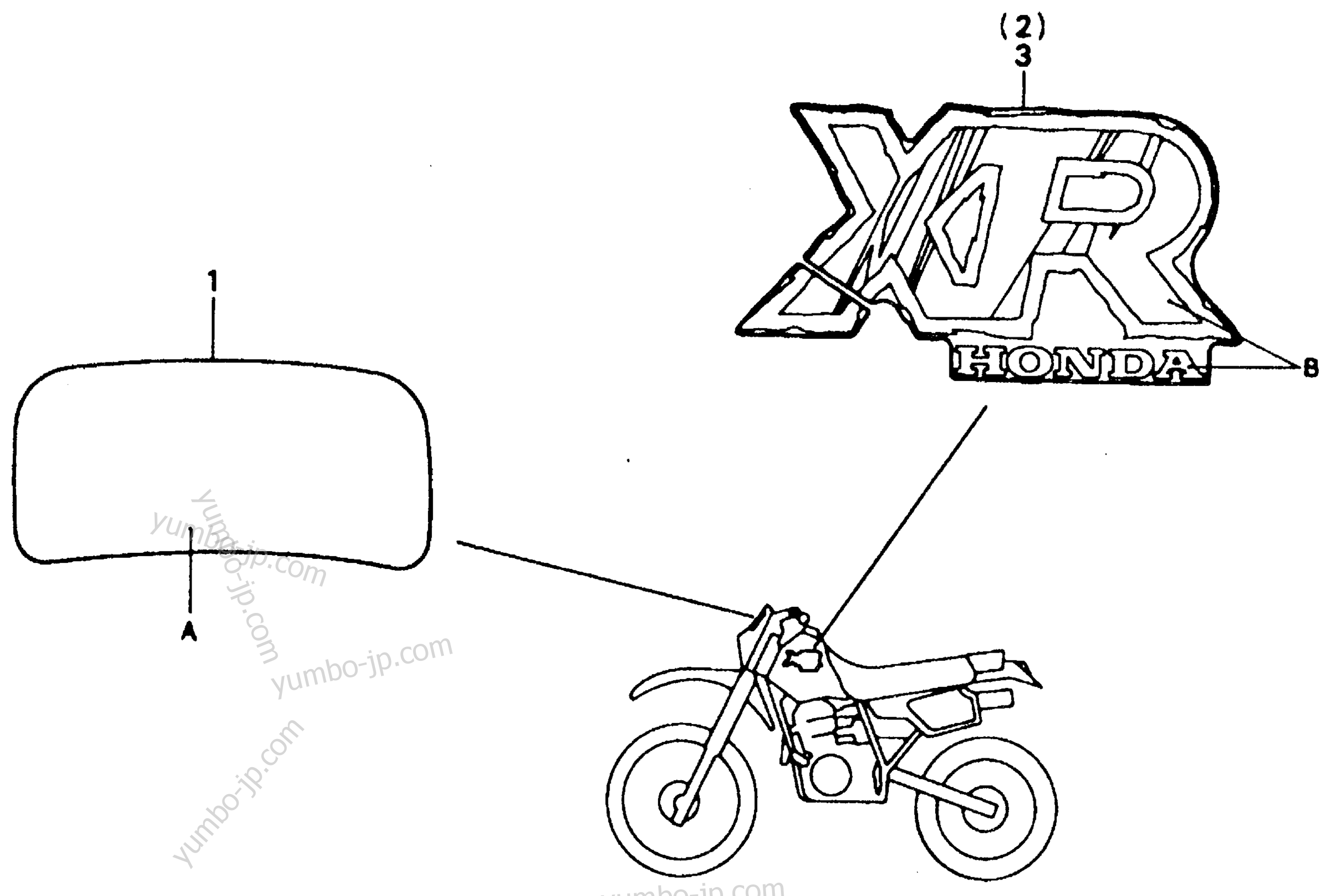 MARK for motorcycles HONDA XR600R A 1992 year