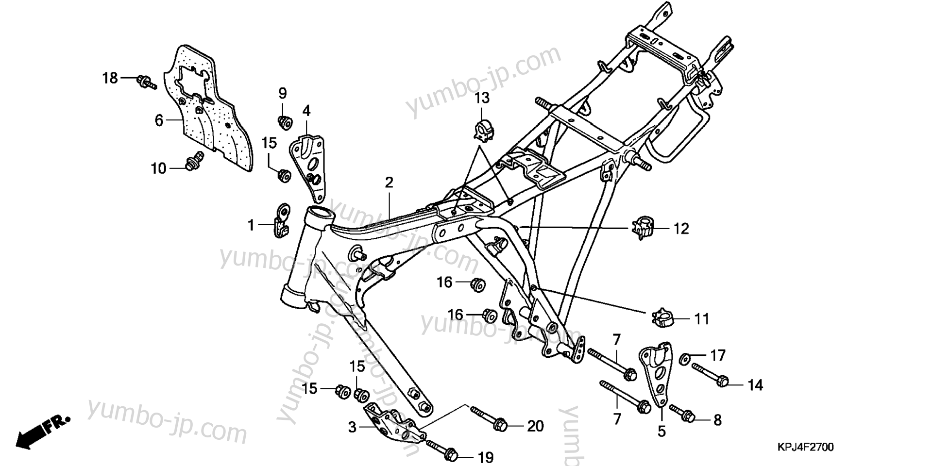 FRAME for motorcycles HONDA CB250 A 2008 year