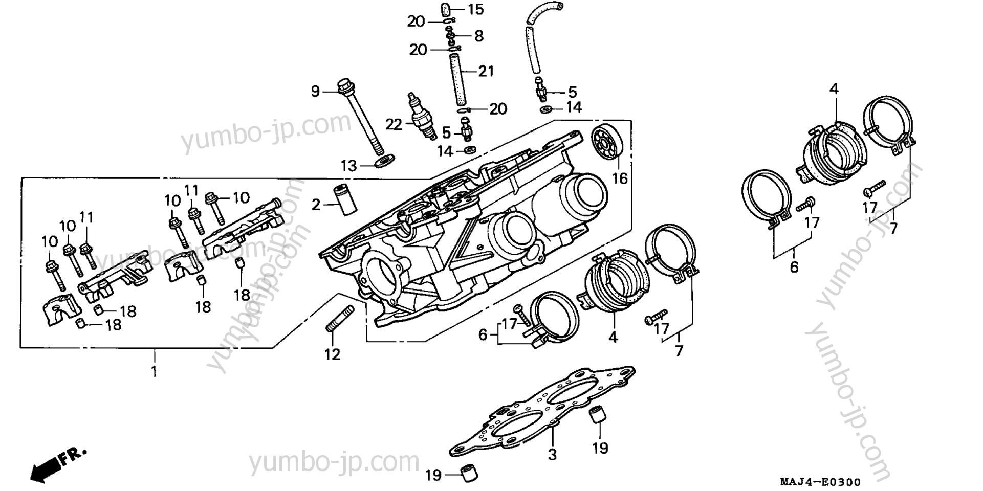 RIGHT CYLINDER HEAD for motorcycles HONDA ST1100 A 1995 year