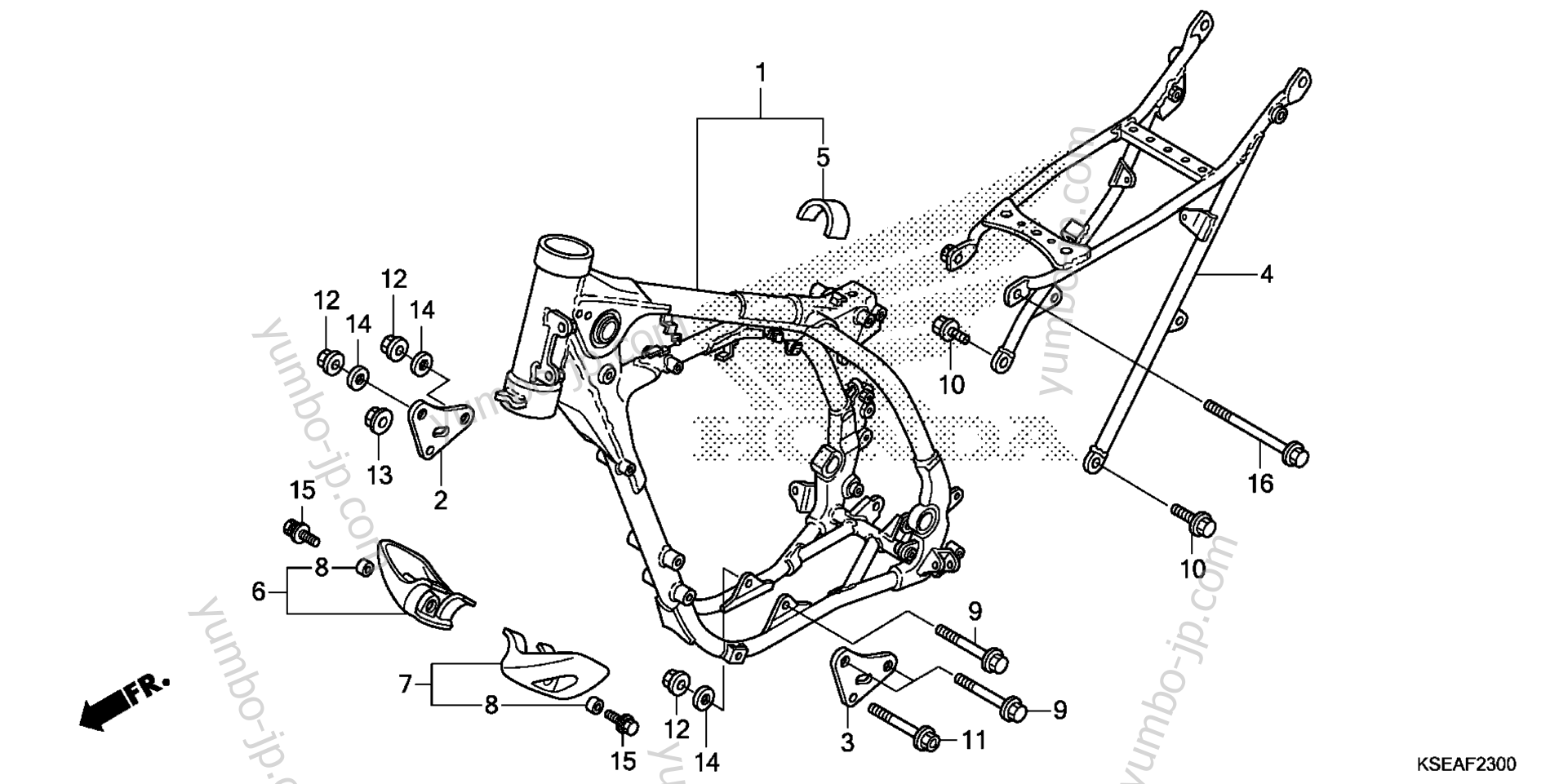 FRAME for motorcycles HONDA CRF150R AC 2015 year