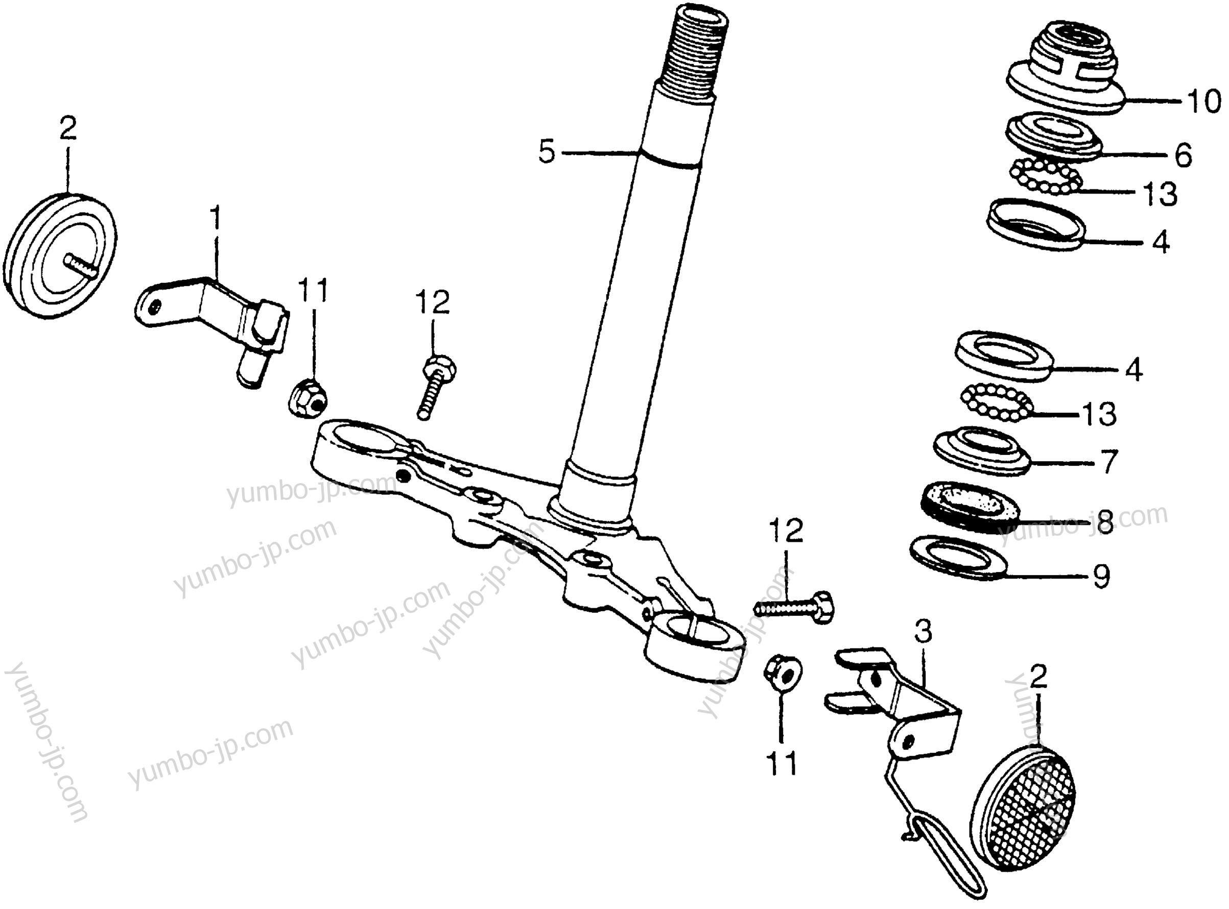 STEERING STEM for motorcycles HONDA CT70 A 1981 year