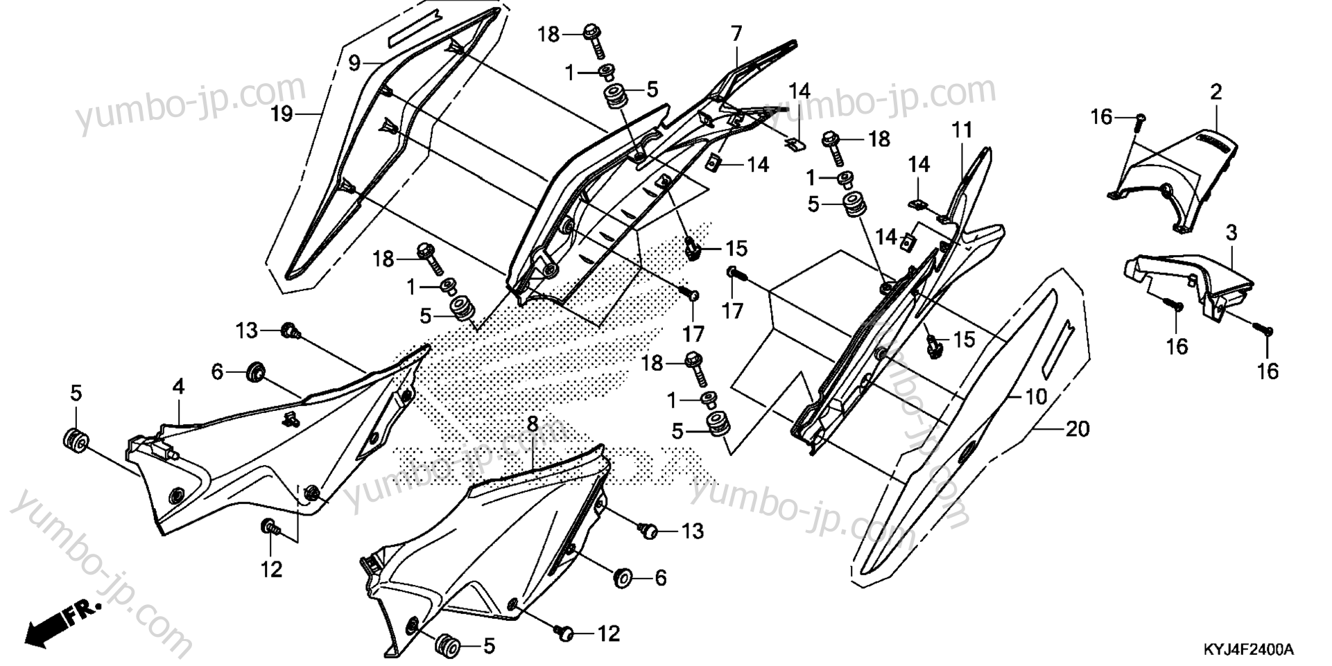 SIDE COVER / REAR COWL для мотоциклов HONDA CBR250R 3AC 2012 г.