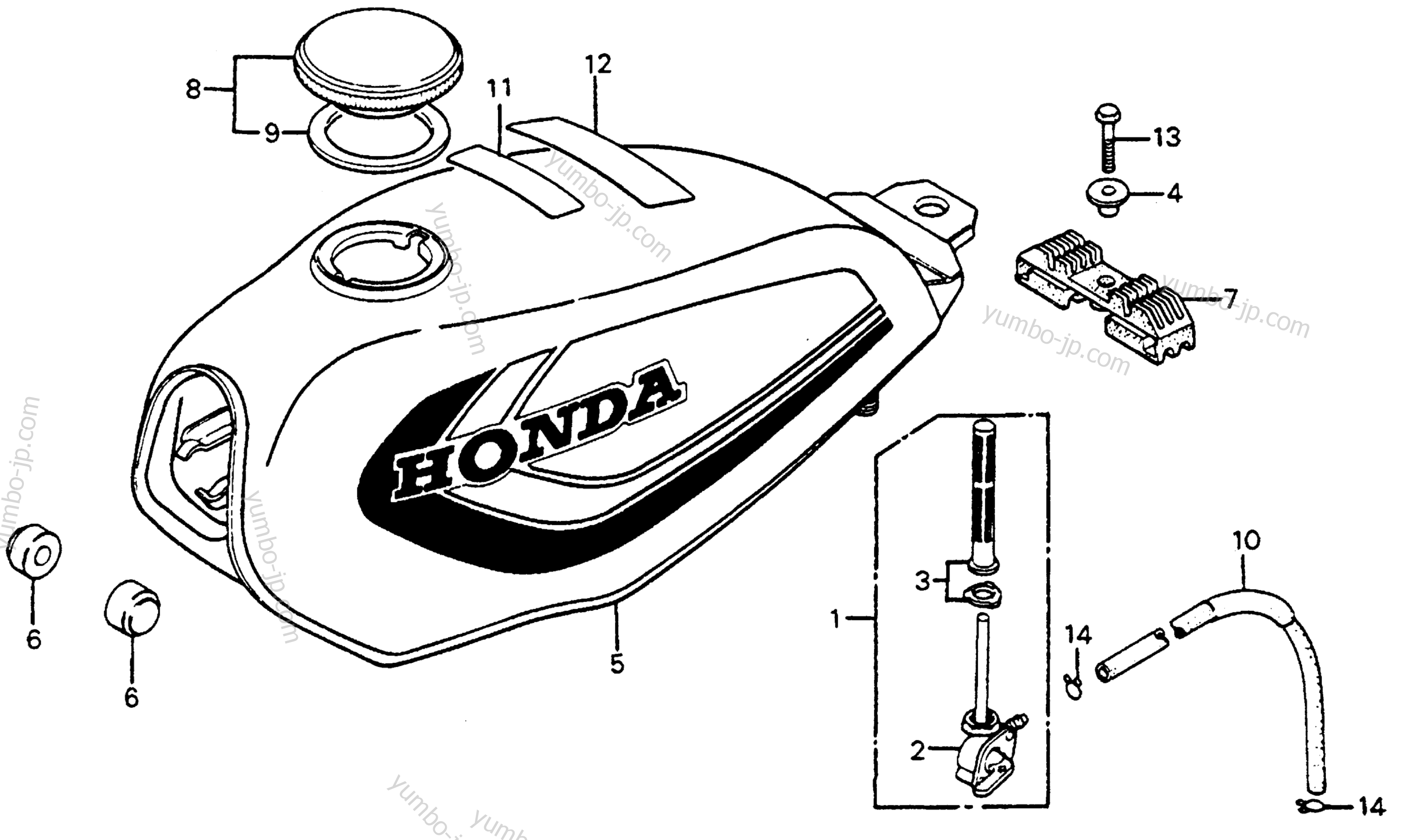 FUEL TANK / FUEL LEVER for motorcycles HONDA XL75 A 1979 year