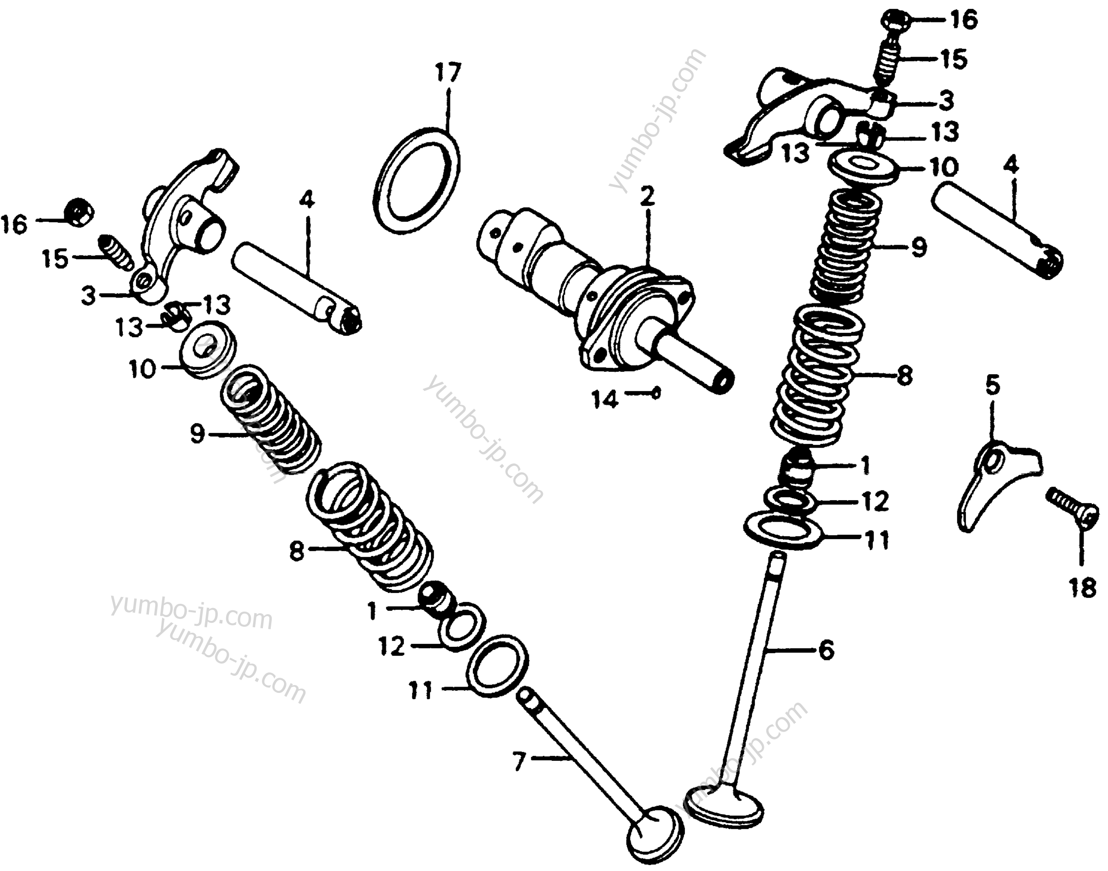 CAMSHAFT / VALVE for motorcycles HONDA CB125S A 1978 year