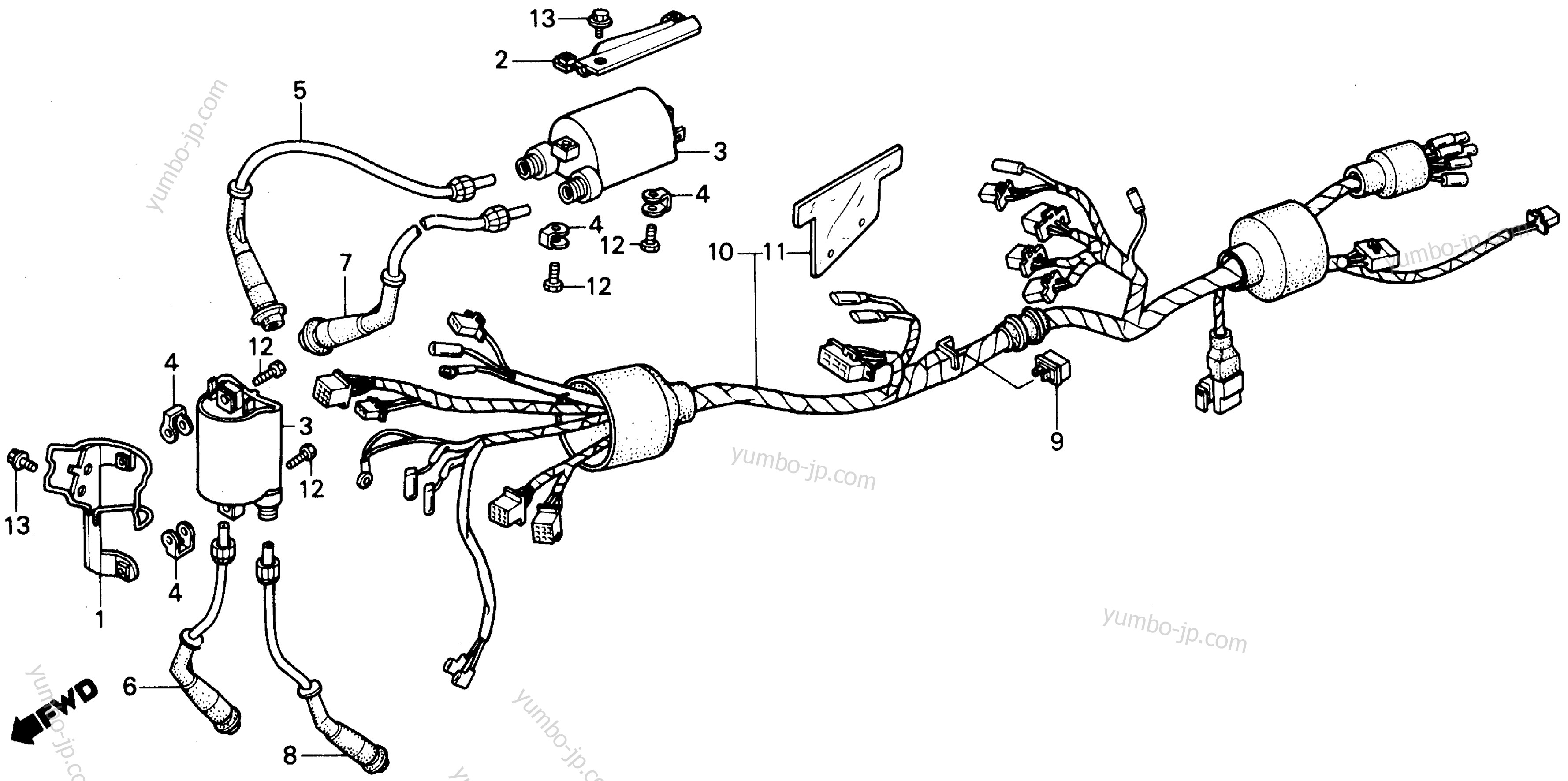 WIRE HARNESS for motorcycles HONDA VF750C AC 1988 year