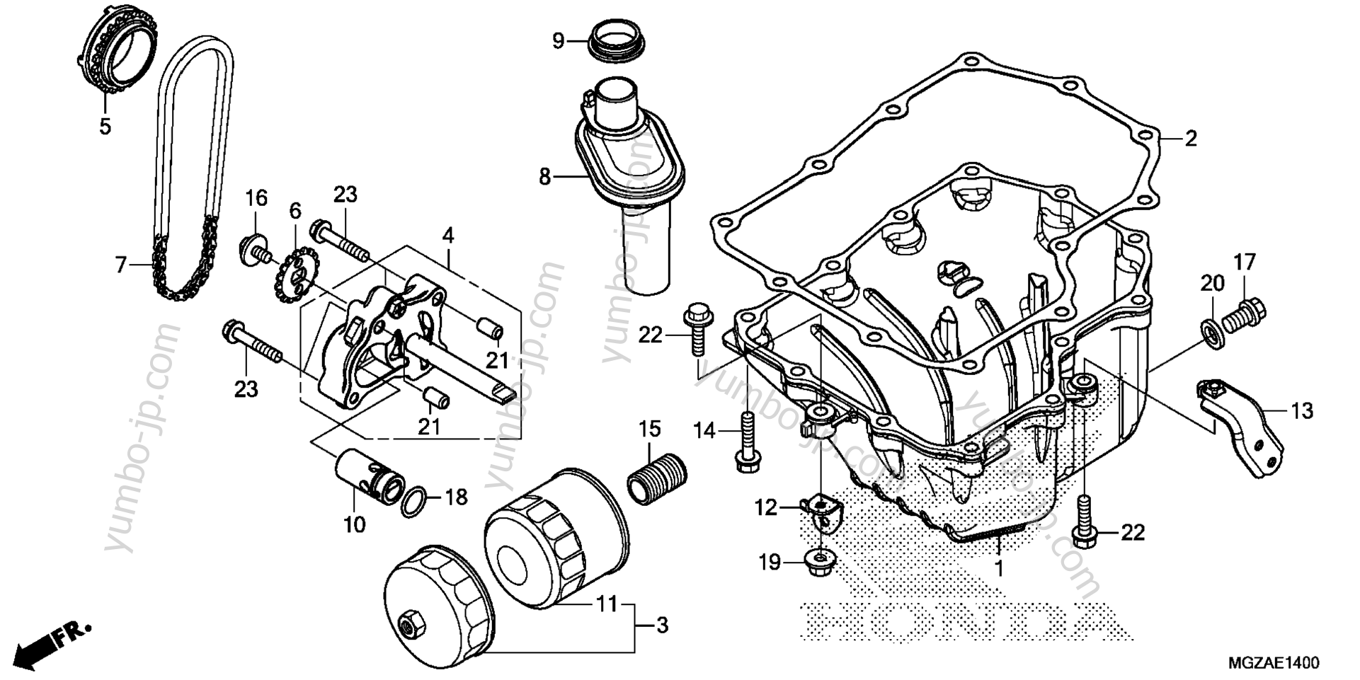 OIL PAN / OIL PUMP for motorcycles HONDA CB500F 3A 2014 year