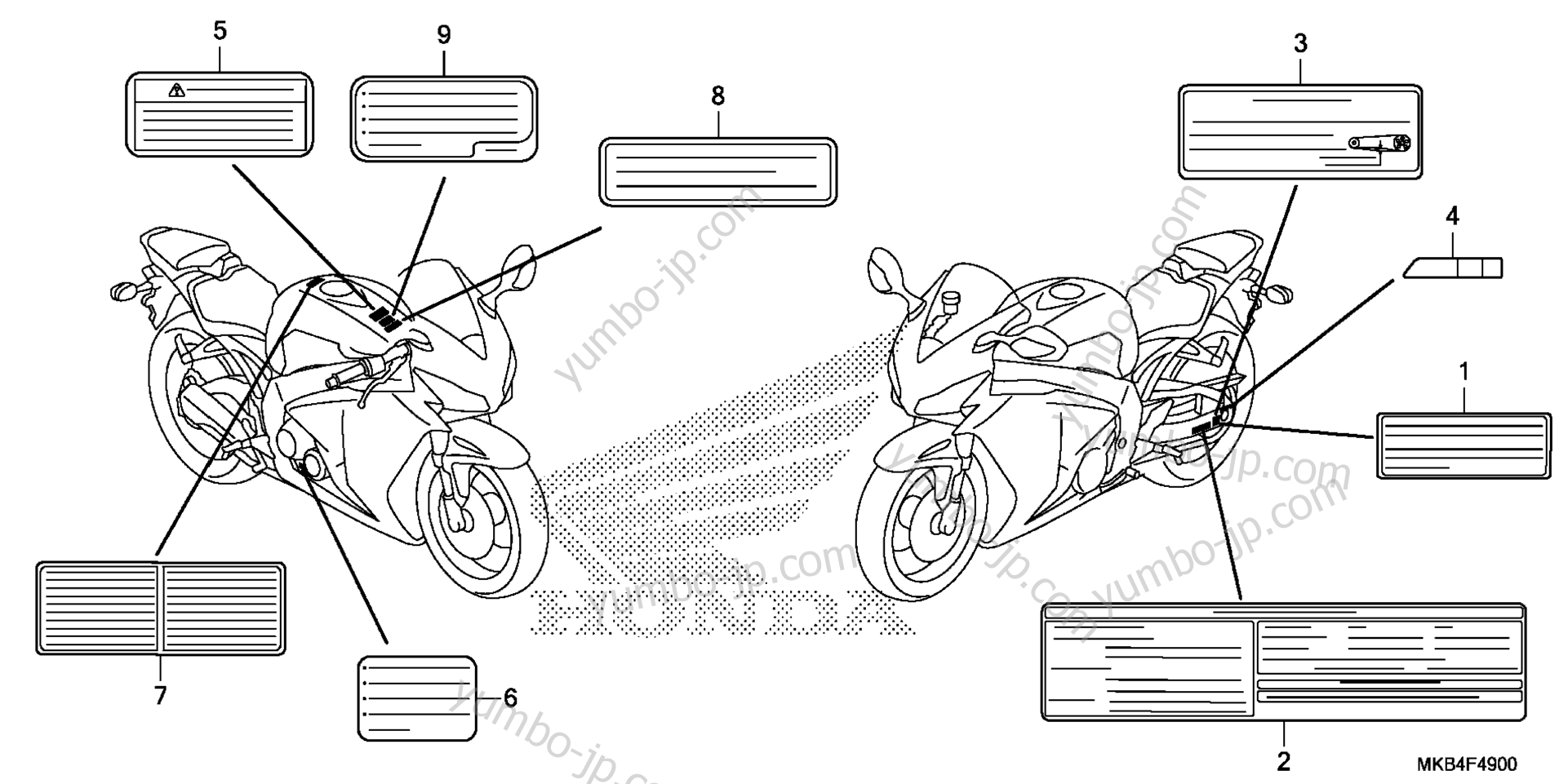CAUTION LABEL для мотоциклов HONDA CBR1000RR 2A 2015 г.