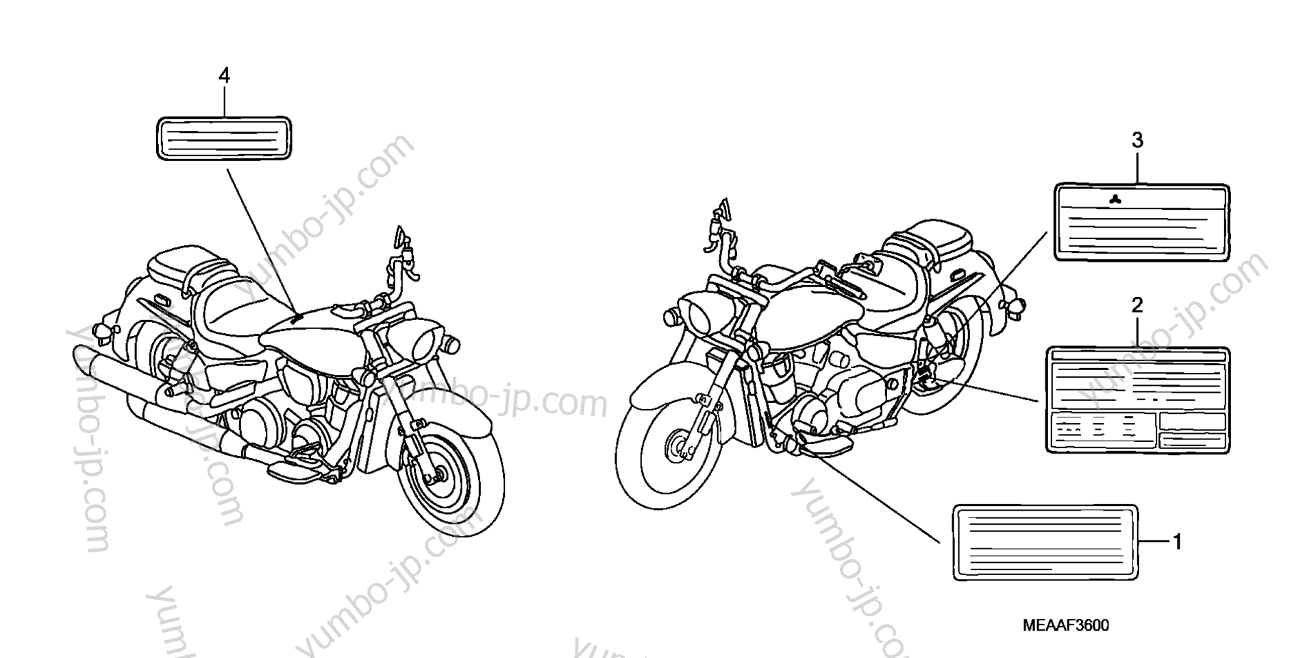 Эмблемы, наклейки для мотоциклов HONDA VTX1300R A 2009 г.