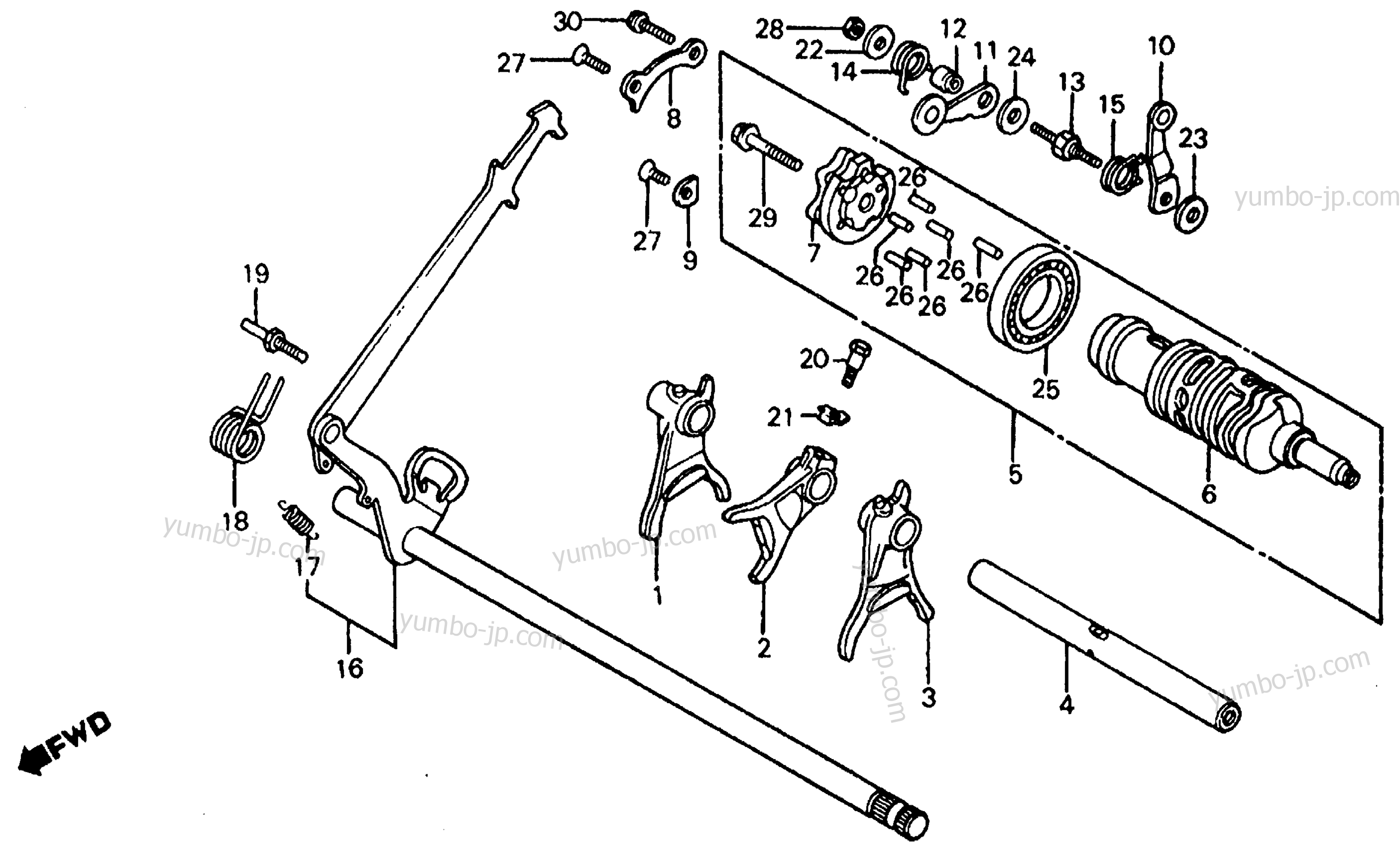 GEARSHIFT DRUM for motorcycles HONDA VF700C A 1986 year