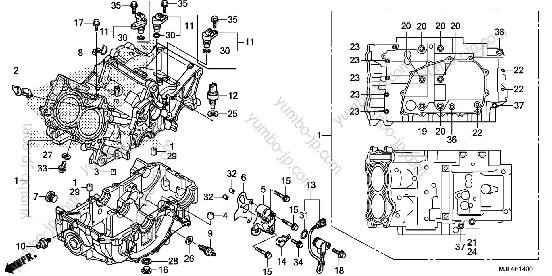CRANKCASE for motorcycles HONDA NC700XD A 2014 year