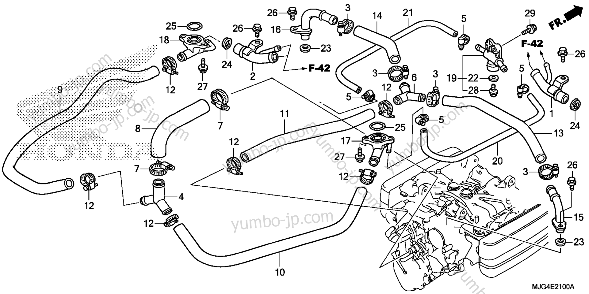 WATER PIPE for motorcycles HONDA GL1800B AC 2016 year