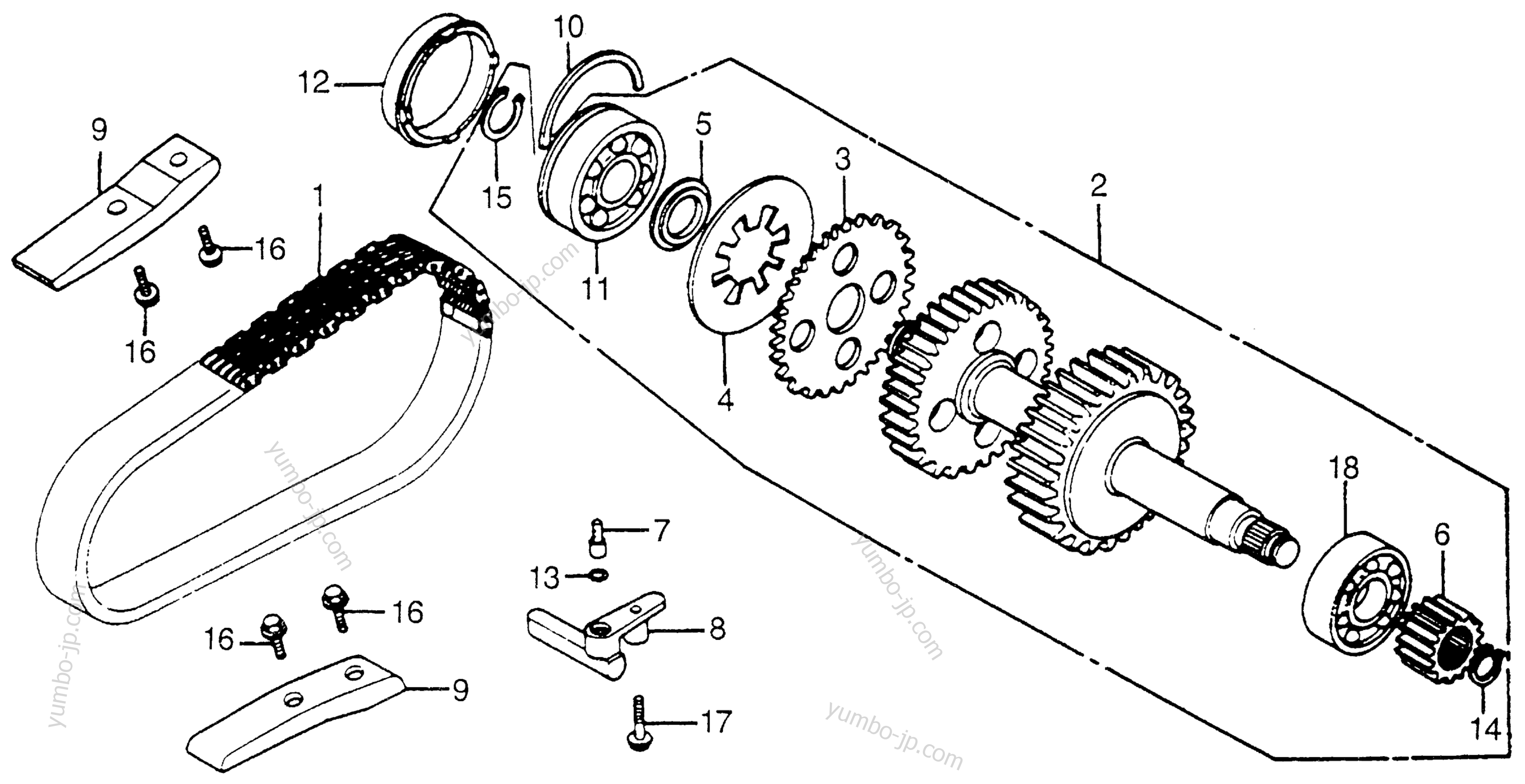 PRIMARY SHAFT for motorcycles HONDA CB750A A 1978 year