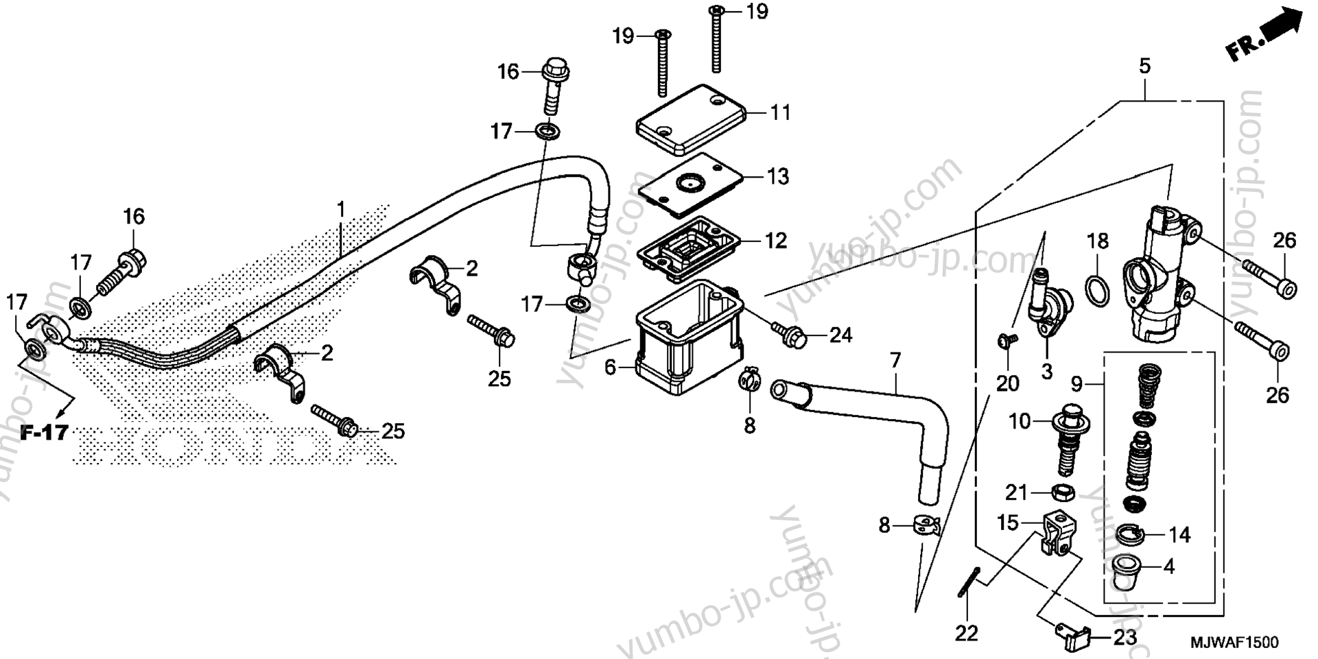 REAR BRAKE MASTER CYLINDER (CBR500R) для мотоциклов HONDA CBR500R 3A 2017 г.