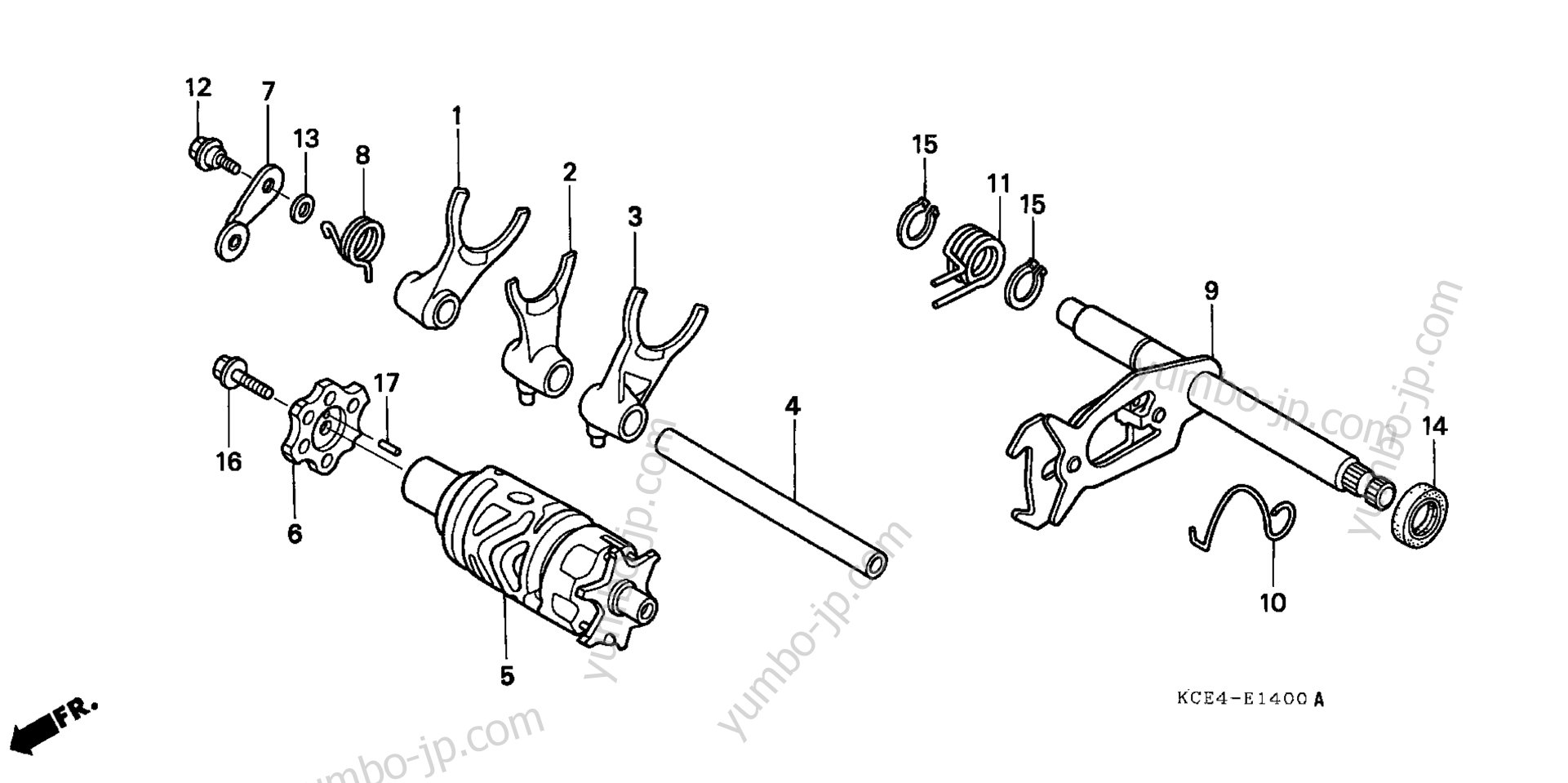 SHIFT DRUM for motorcycles HONDA XR250R AC/A 2004 year