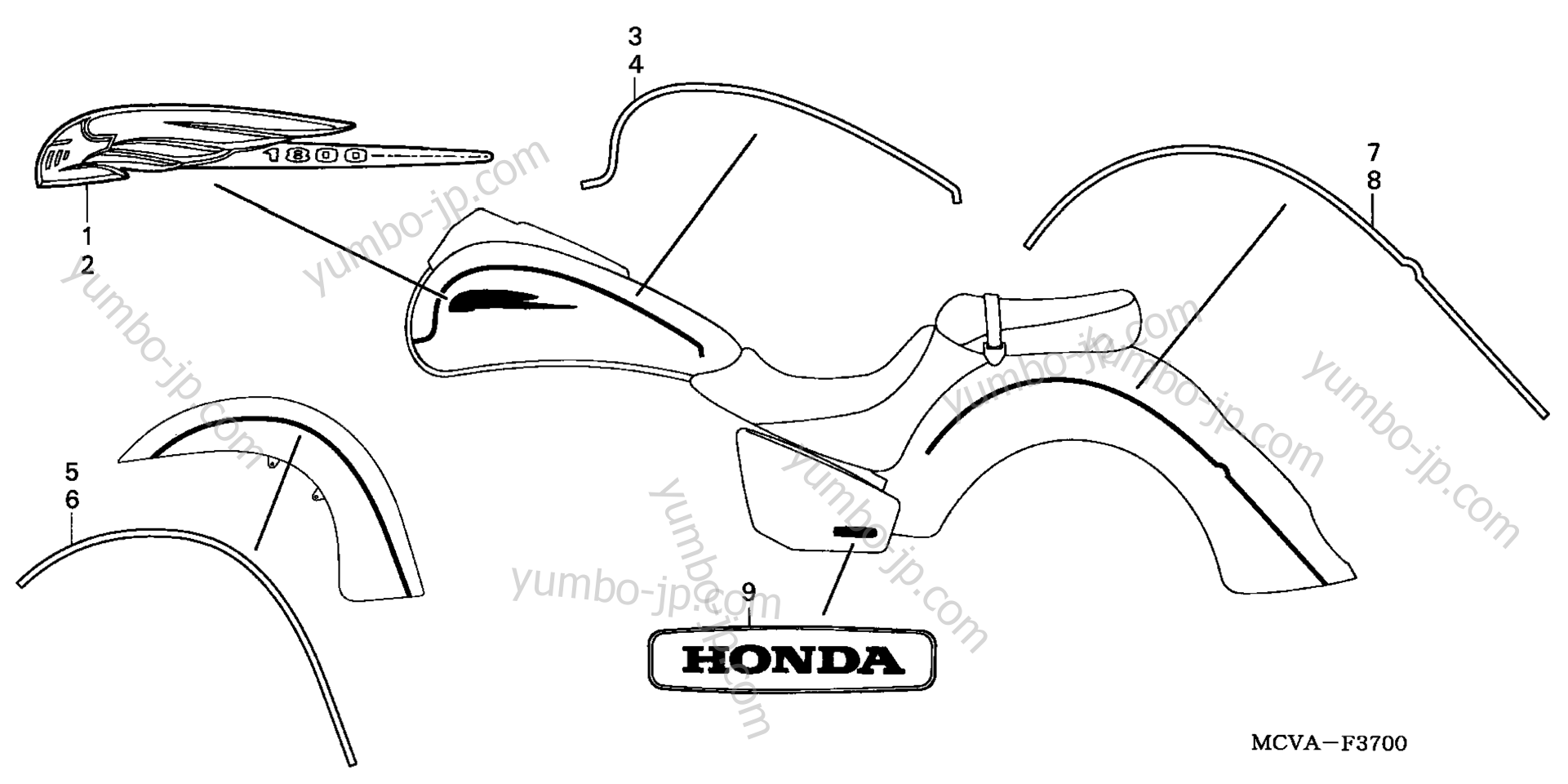 EMBLEM for motorcycles HONDA VTX1800S1 AC 2005 year