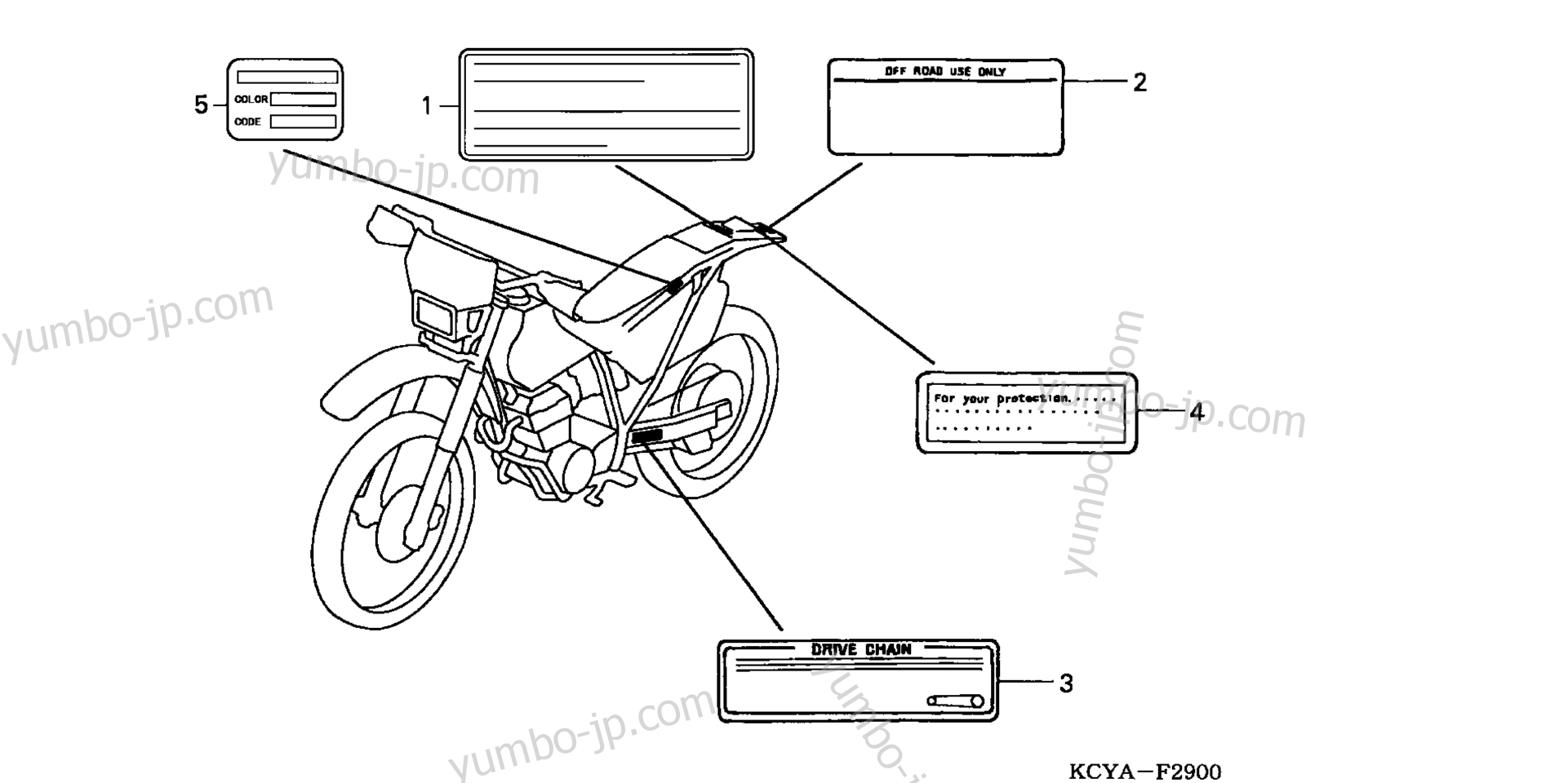 LABELS for motorcycles HONDA XR400R A 2004 year