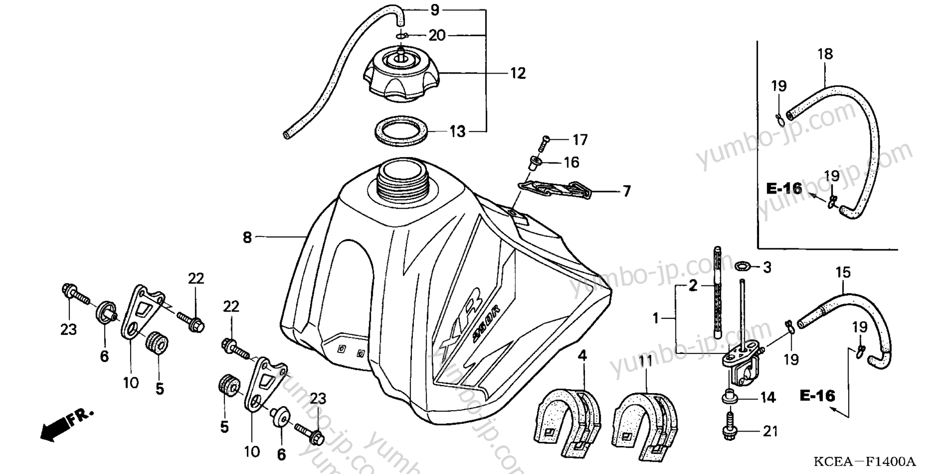 FUEL TANK for motorcycles HONDA XR250R A/A 2004 year