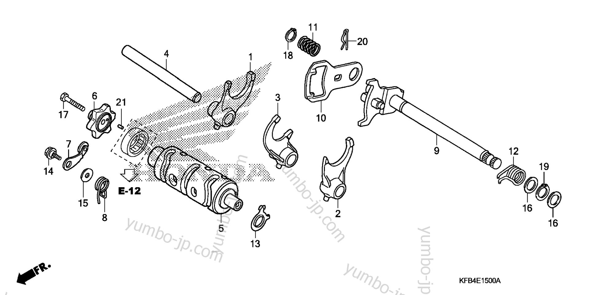 GEARSHIFT DRUM / GEARSHIFT FORK для мотоциклов HONDA CRF230L AC 2009 г.