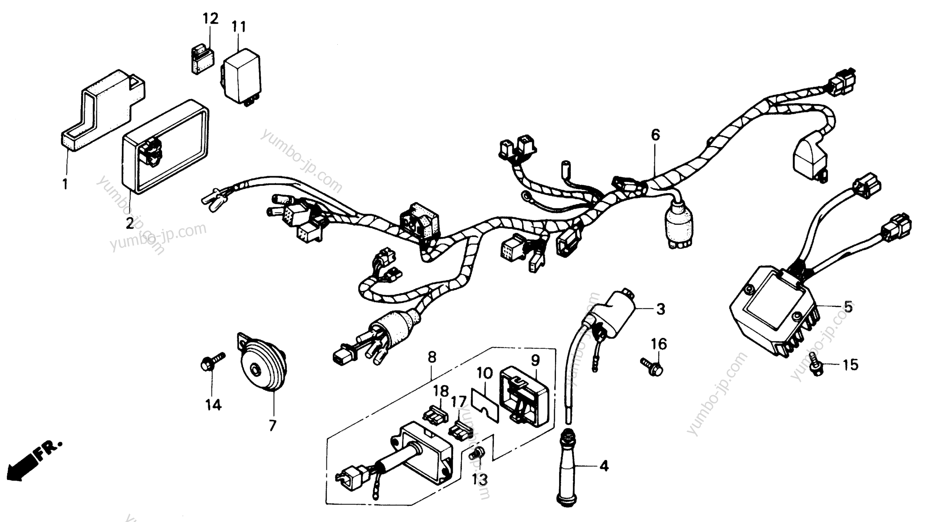 WIRE HARNESS for motorcycles HONDA NX650 A 1989 year
