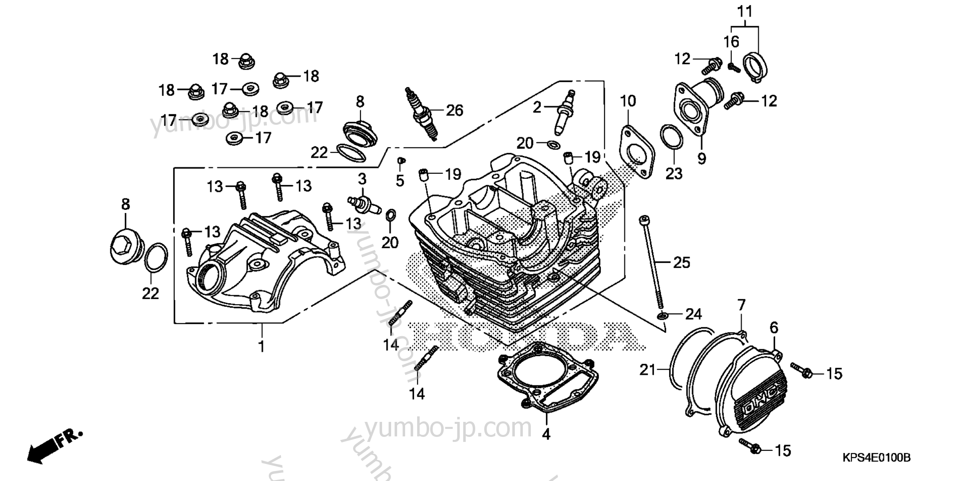 CYLINDER HEAD COVER / CYLINDER HEAD for motorcycles HONDA CRF230F A 2006 year