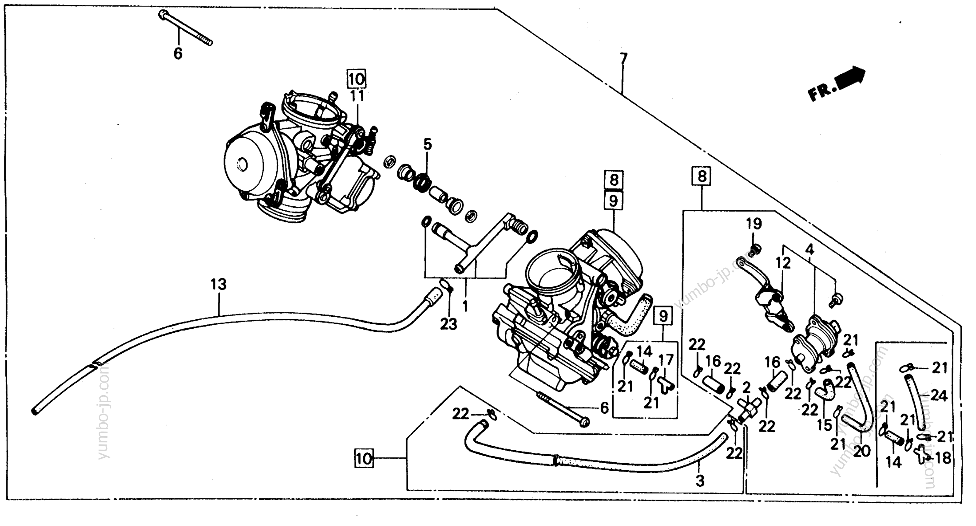 CARBURETOR (ASSY.) для мотоциклов HONDA VT700C A 1987 г.