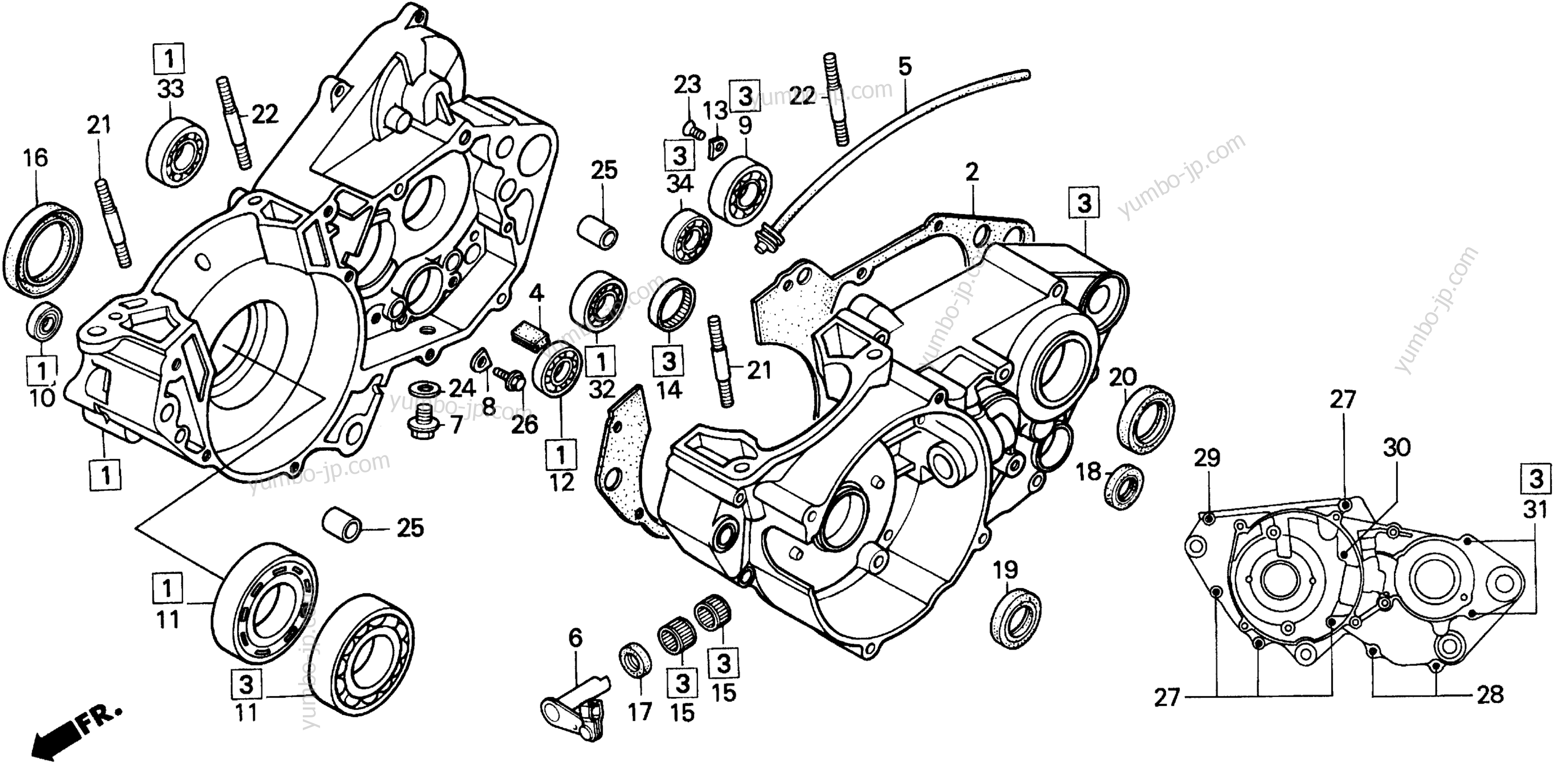 CRANKCASE for motorcycles HONDA CR250R A 1991 year