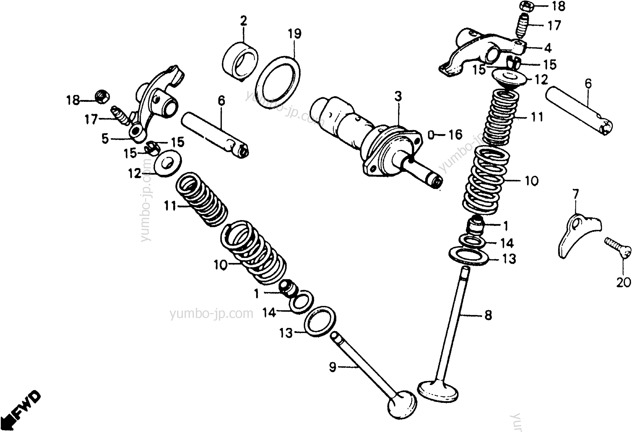 CAMSHAFT / VALVE for motorcycles HONDA XR200 A 1981 year