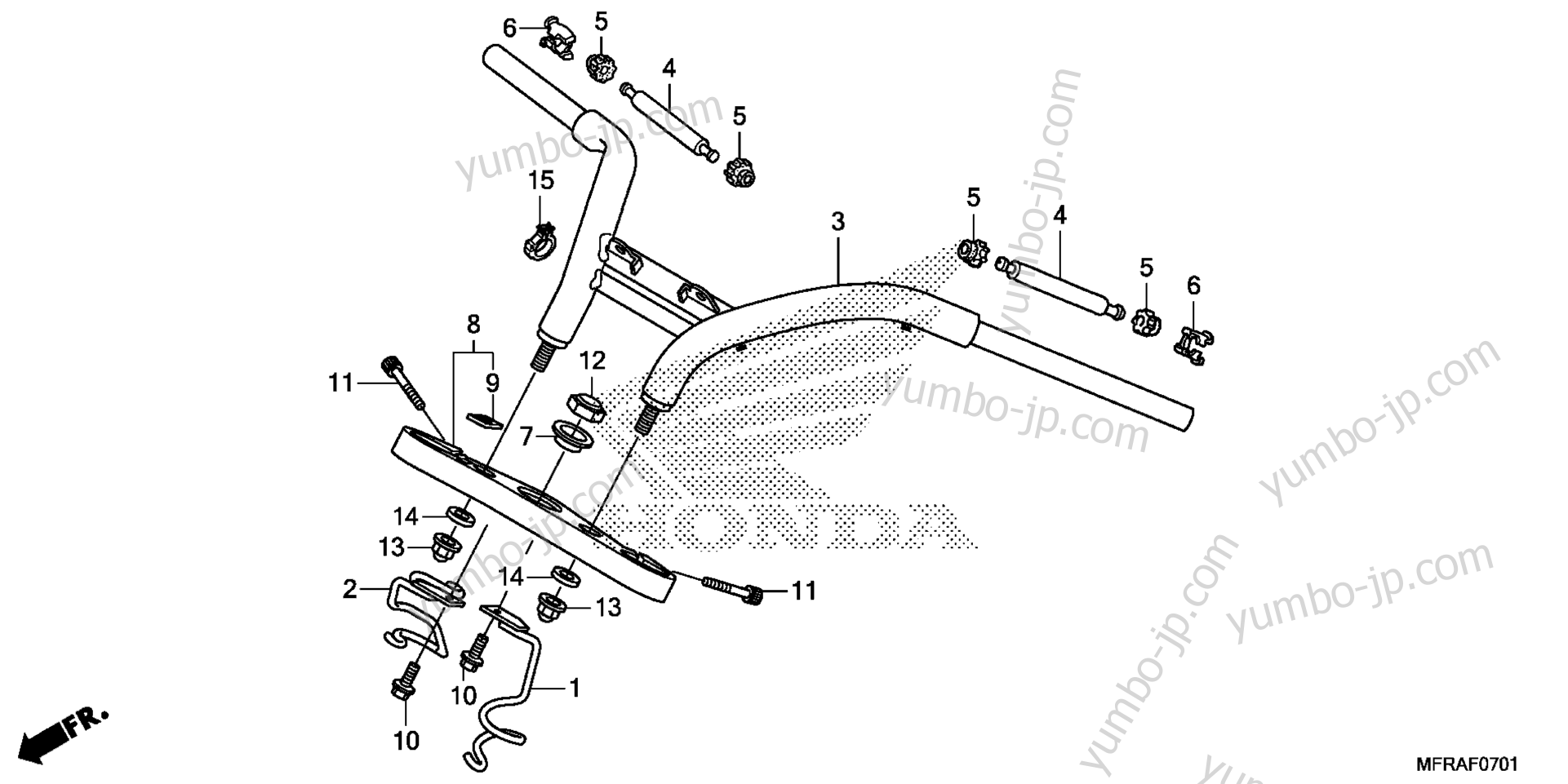 HANDLEBAR / TOP BRIDGE (2) for motorcycles HONDA VT1300CXA AC 2013 year