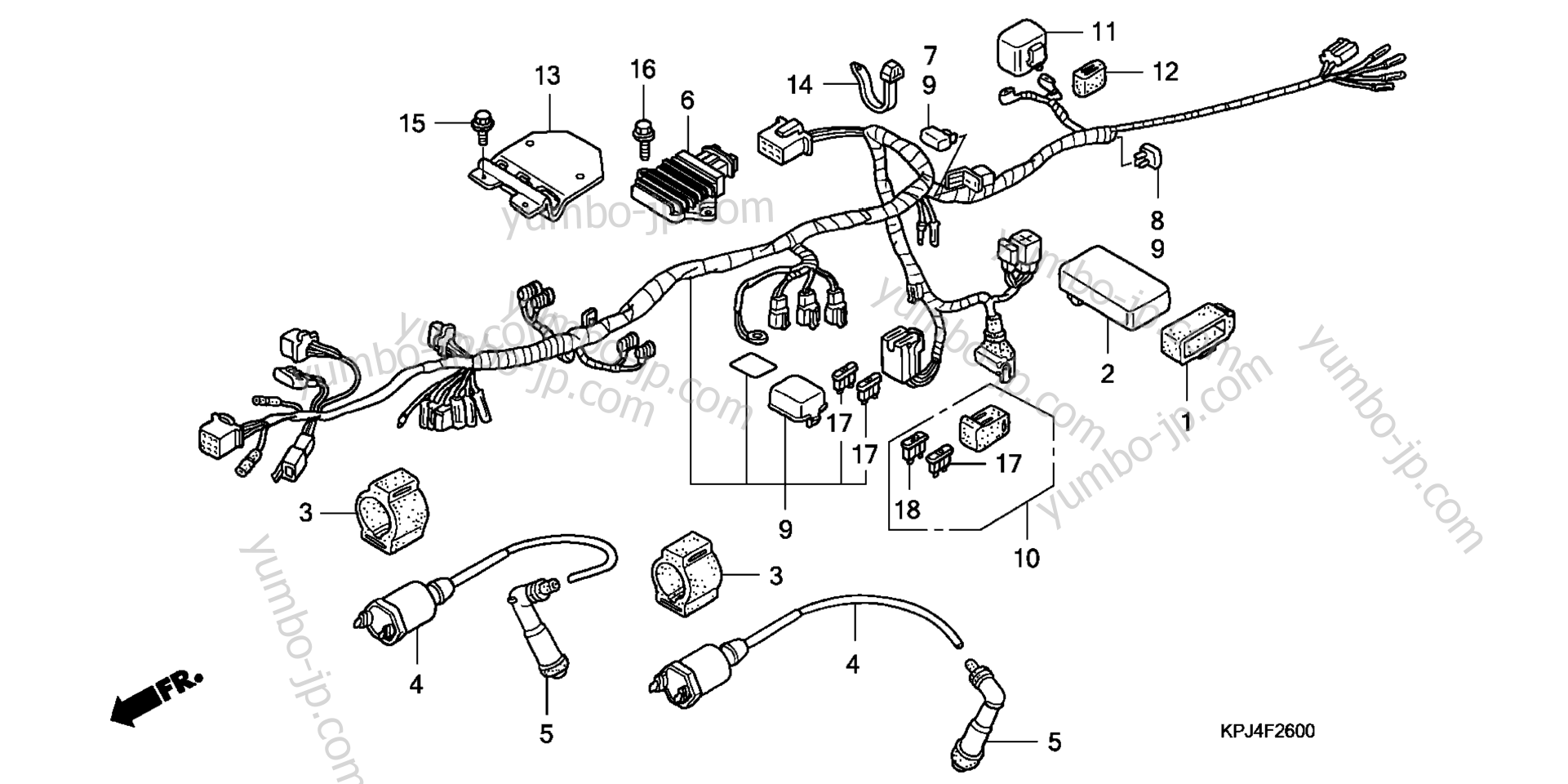 WIRE HARNESS for motorcycles HONDA CB250 A 2008 year